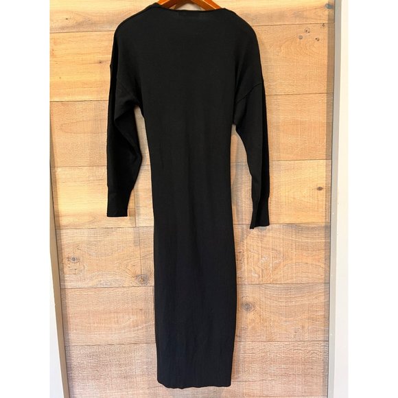SIMKHAI Skyla Long Sleeve black Wrap Sweater Dress SIZE M - Picture 6 of 8